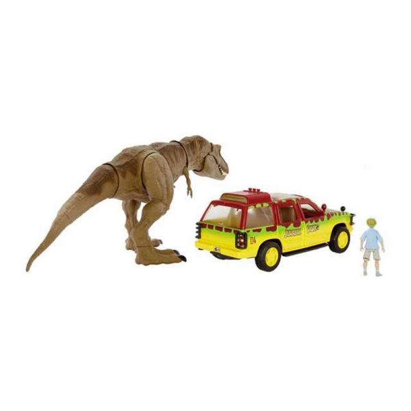 Pohyblivé figúrky Mattel Dinosaurio T-Rex Jurassic World Automobil