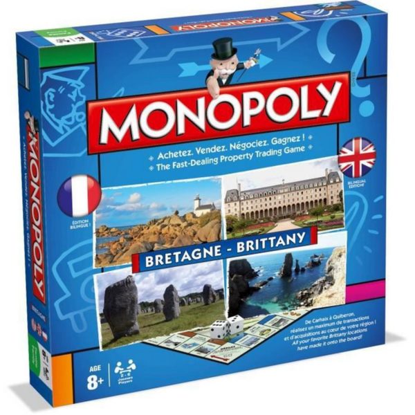 Monopoly Hasbro Bretagne Bilingual Version Francúzština Anglicky