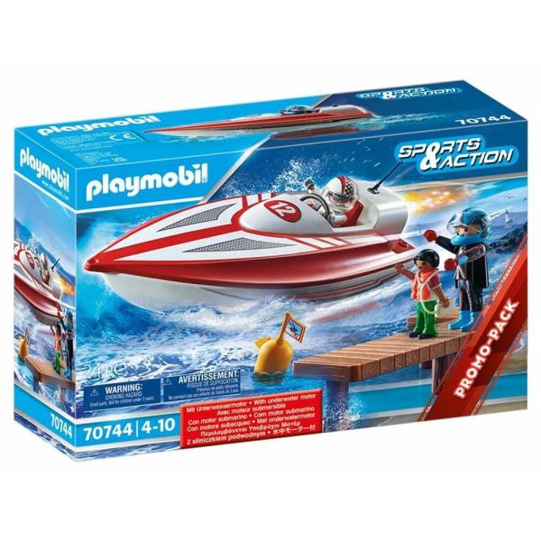 Playset Playmobil Sports & Action Barco Preteky 70744 (24 pcs)