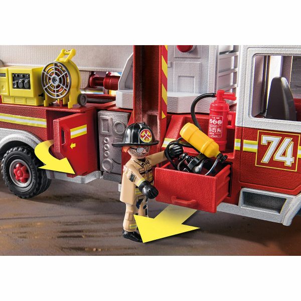 Hracia sada dopravných prostriedkov Playmobil US Tower Ladder City Action 70935 Požiarnické auto (113 pcs)