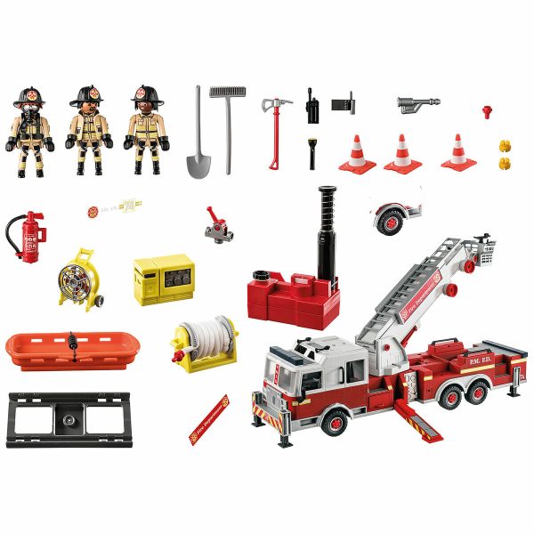 Hracia sada dopravných prostriedkov Playmobil US Tower Ladder City Action 70935 Požiarnické auto (113 pcs)