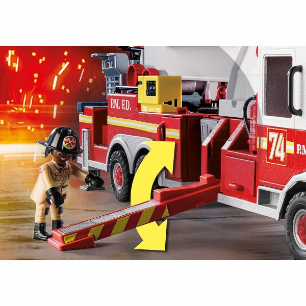 Hracia sada dopravných prostriedkov Playmobil US Tower Ladder City Action 70935 Požiarnické auto (113 pcs)