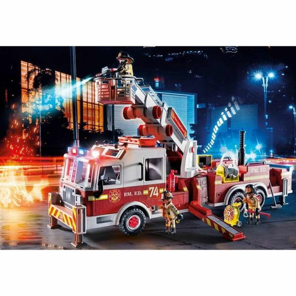 Hracia sada dopravných prostriedkov Playmobil US Tower Ladder City Action 70935 Požiarnické auto (113 pcs)