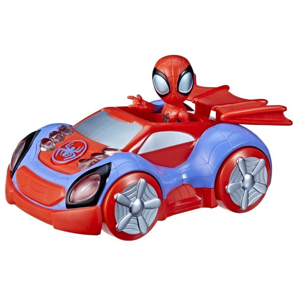 Hracia sada dopravných prostriedkov Hasbro Spiderman and His Amazing Friends Glow Tech Svetlá 2 Kusy so zvukom 4 kusov