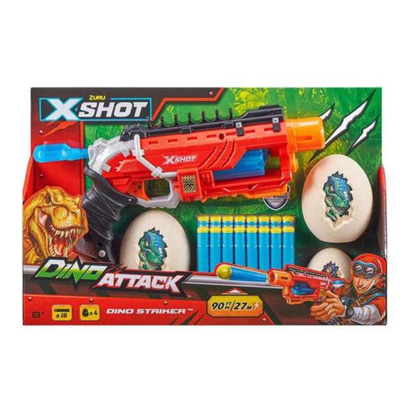 Pištoľ na penovými nábojmi X-shot Striker Dinoattack (16 pcs)